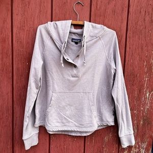 Patagonia Ahnya snap Henley pullover hoodie in organic cotton blend with snaps